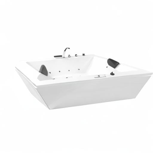 Basera® Premium Indoor-Whirlpool 'Naxos' mit 24 Massagedüsen: Heizung, LED, Touchpanel, Bluetooth