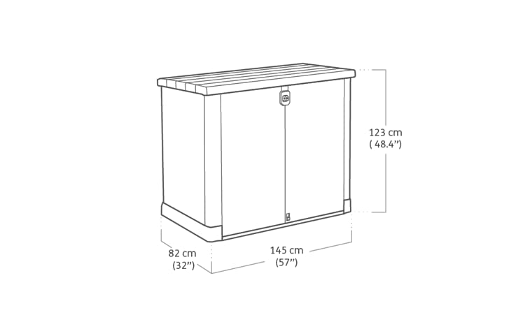Keter Store It-Out-Pro Wheelie Bin Storage Unit (1200L): Robust waste container, weatherproof, lockable