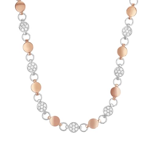 s.Oliver Edelstahl Collier für Damen mit Kristallen von Swarovski (IP-Rose)
