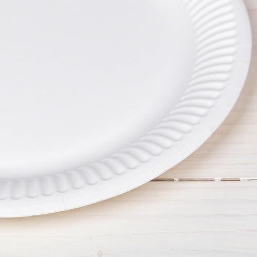 HEKU Pappteller (Ø 23cm, 100 Stück): 100% Kompostierbar | Umweltfreundliche Einwegteller