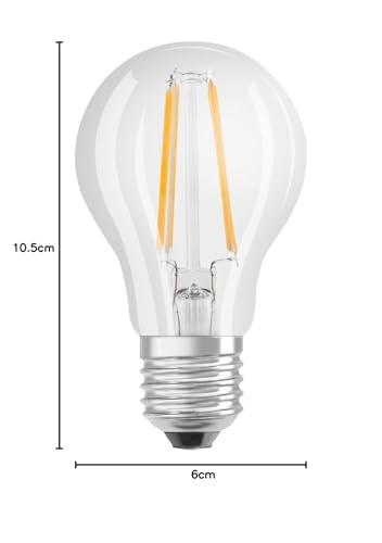 Osram LED Base Classic A lamp, socket: E27 | (Warm white 2700 K: 7W): Clear - Pack of 5