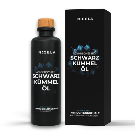 Nigela BIO Ägyptisches Schwarzkümmelöl (200ml) mit hohem Thymochinongehalt