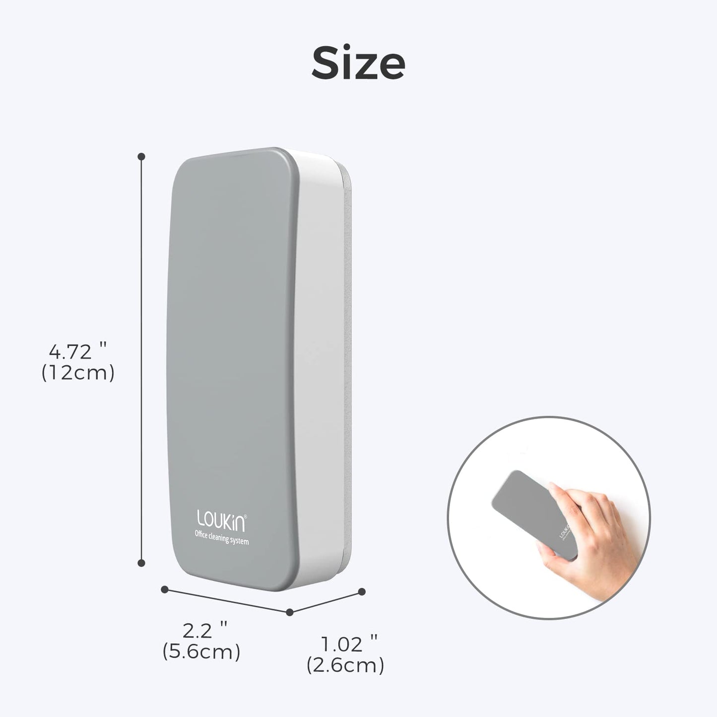 Magnetic Whiteboard Cleaner for Classroom, Home and Office (Gray)