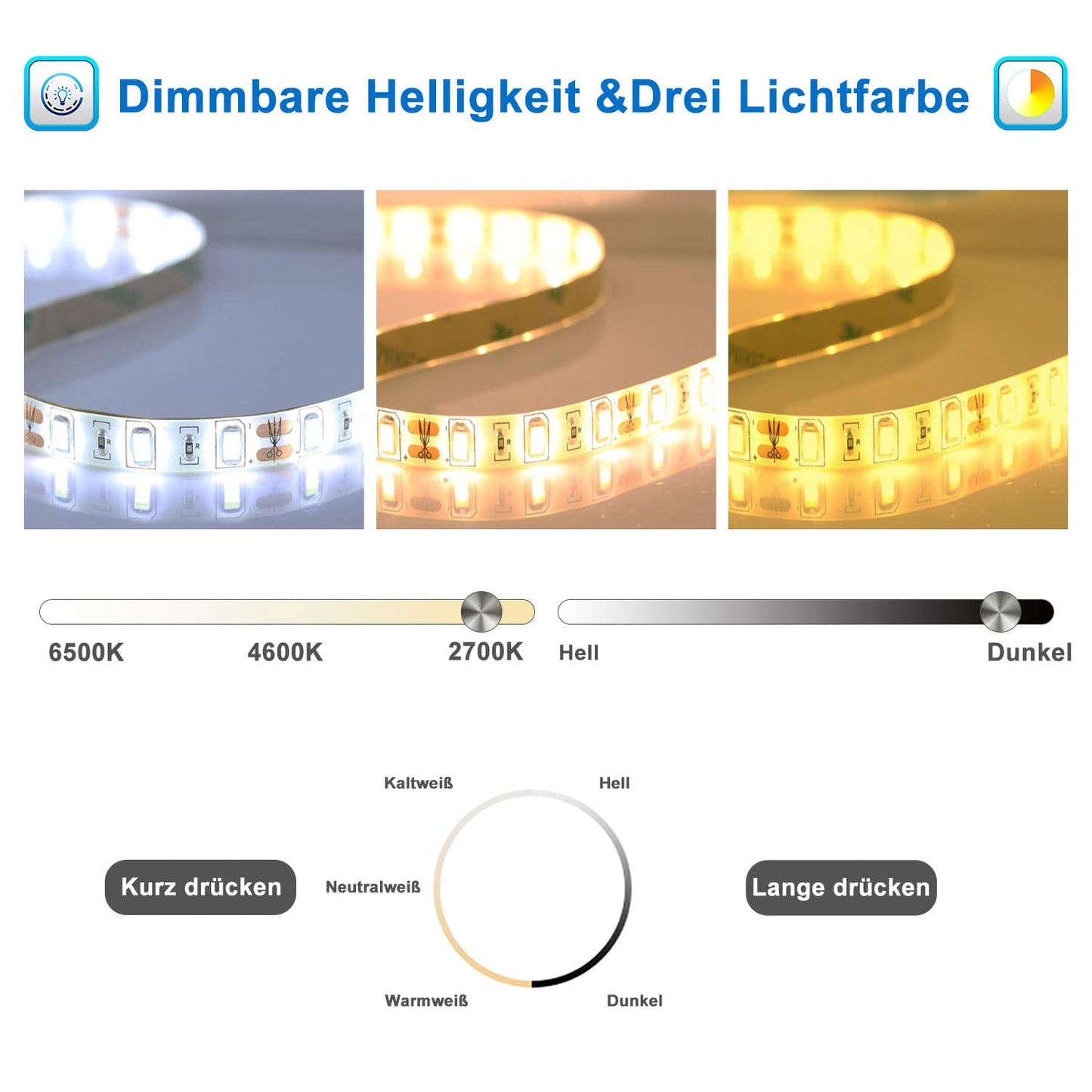 LED Badspeigel (160×80cm) mit Bluetooth & Memory-Touchschalter: Dimmbar, Anti-Beschlag