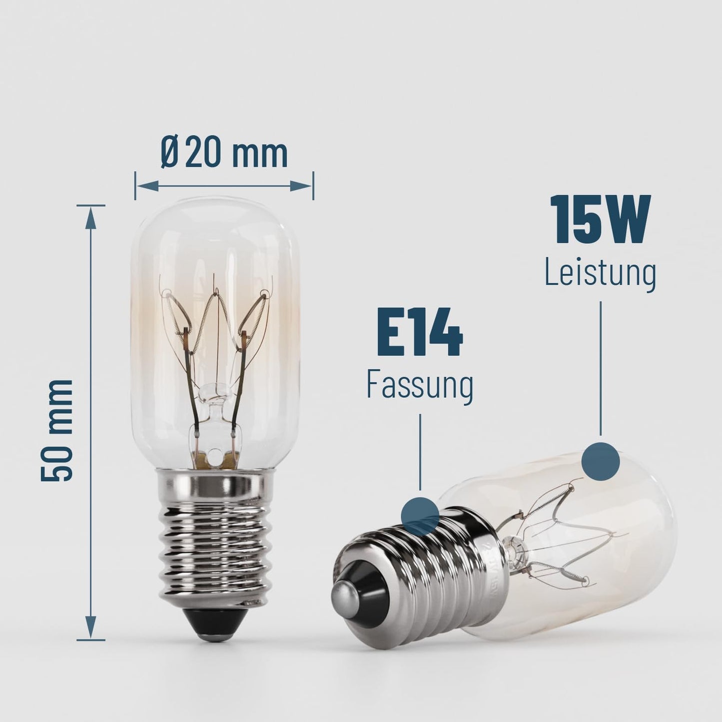 Refrigerator lamp E14 (15W): 2700K warm white with T22 capsule, 90 lumens