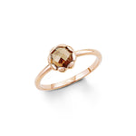 s.Oliver 925 Silber Damen-Ring - teilvergoldet mit Zirkonia (Braun Rundschliff)