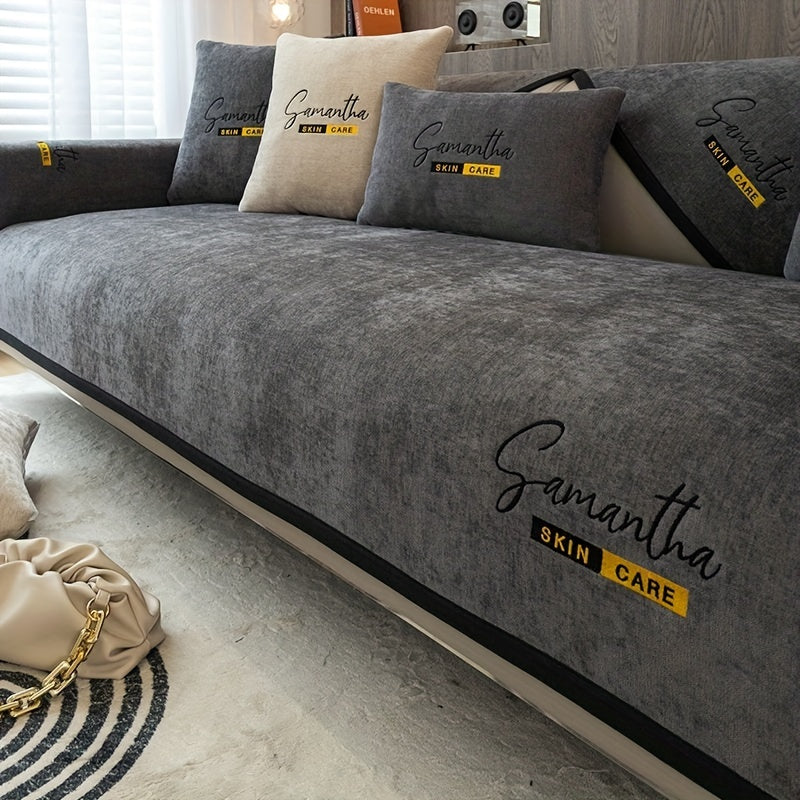 Sofa-Schonbezug aus Chenille | Rutschfester Überwurf: Möbelschoner