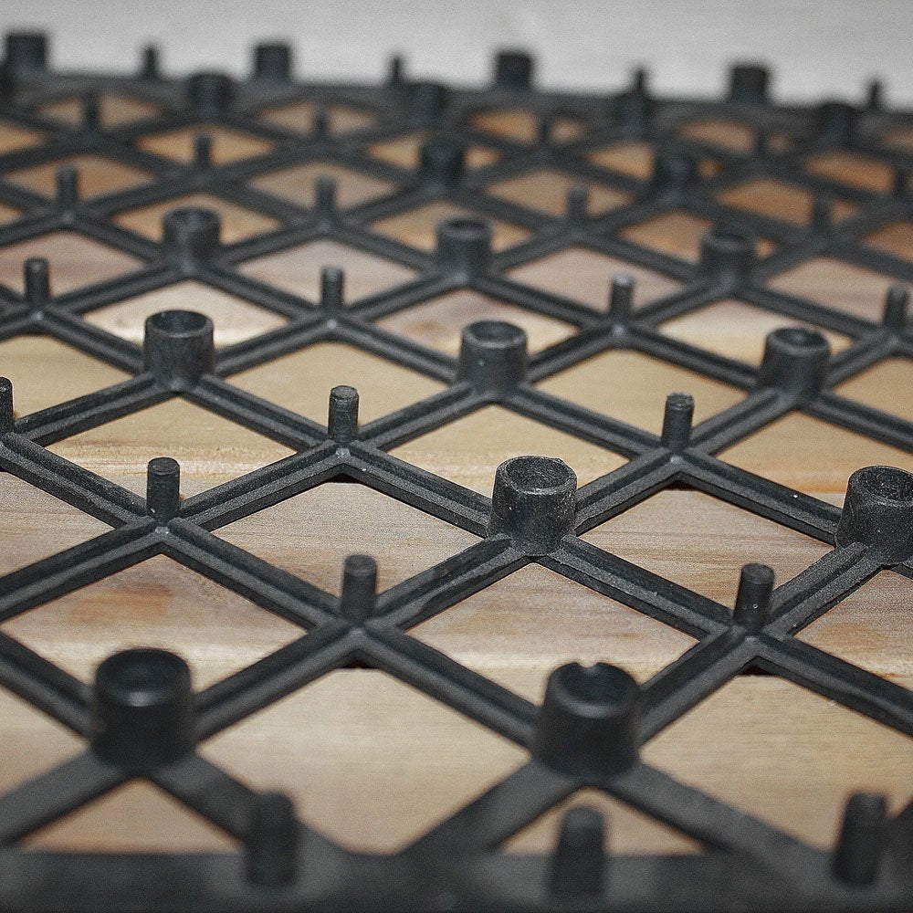 SAM 11 pieces for 1m² wooden tiles (30x30cm): Solid acacia wood + oiled | Balcony - Terrace - Click tiles