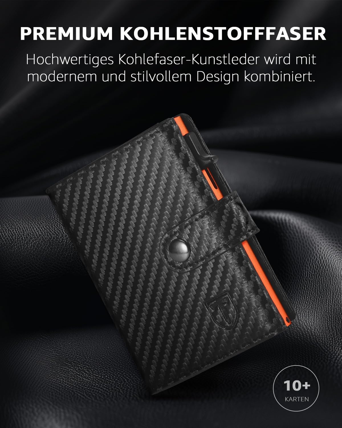 Slim wallet for men with coin pocket & RFID protection: credit card holder