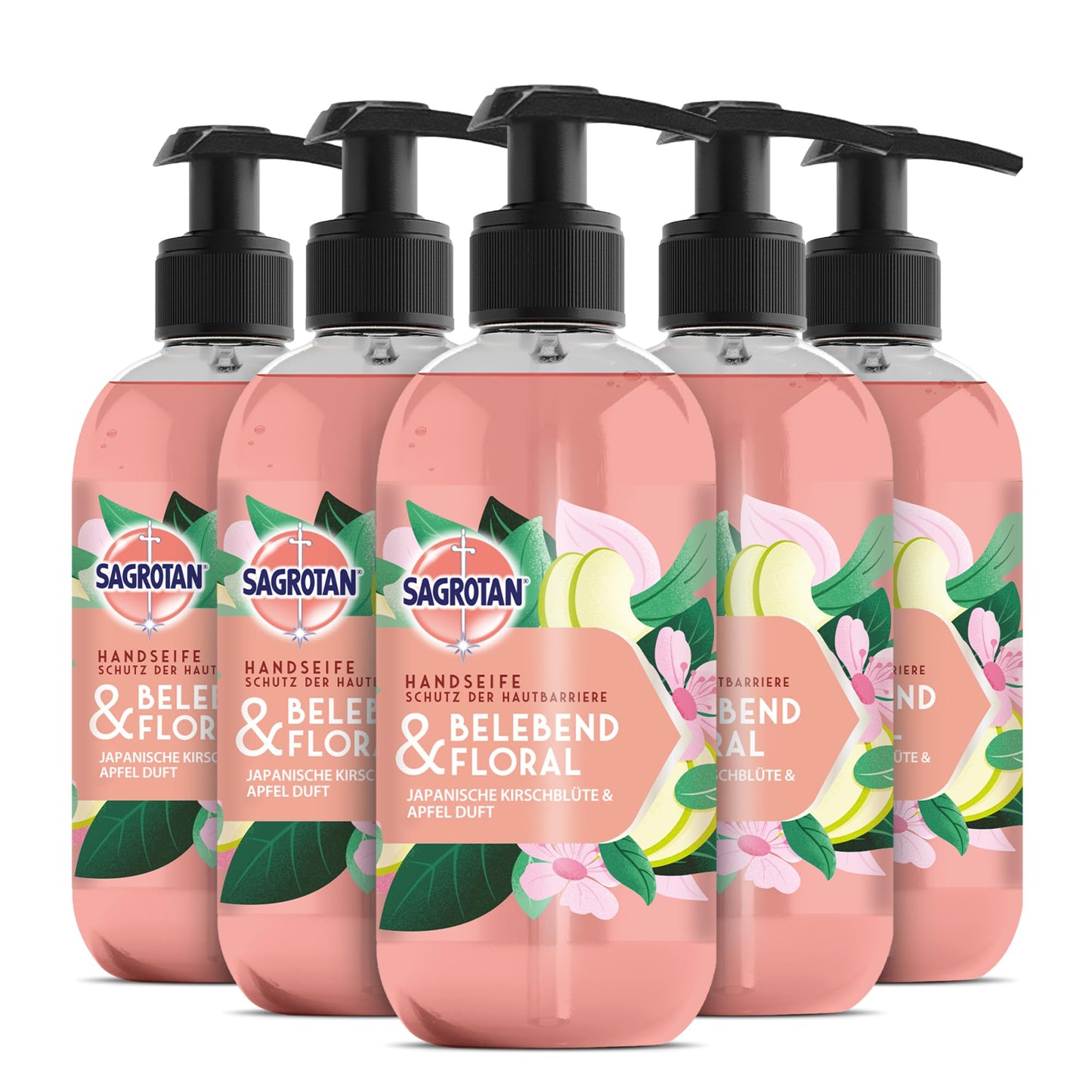 SAGROTAN Hygieneseife Belebend und Floral (5x300ml) Handseife