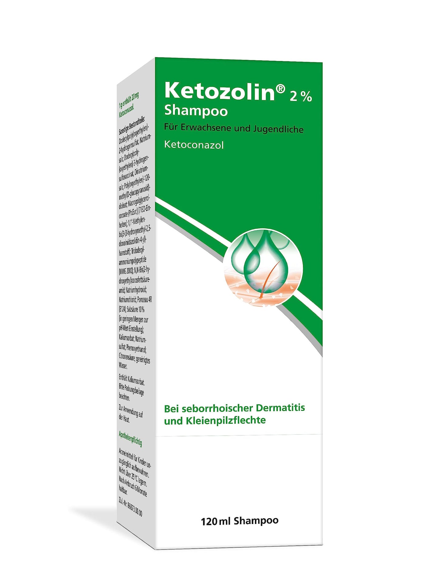 Ketozolin 2% Shampoo gegen Schuppen und Hautpilz (120ml)
