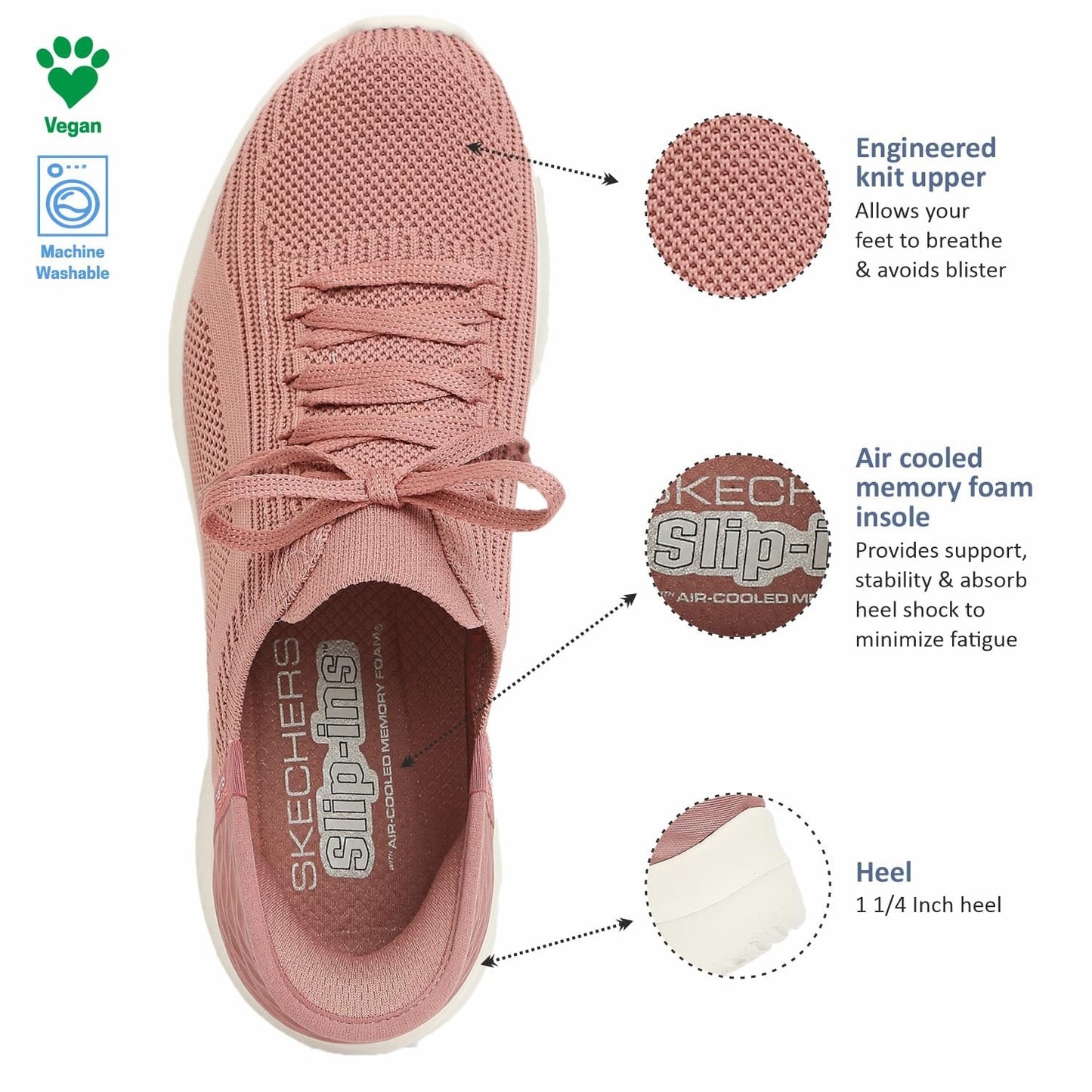 Skechers 'Ultra Flex 3.0 Brilliant Path' Women's Sneaker (Mauve Knit/Pink Trim)