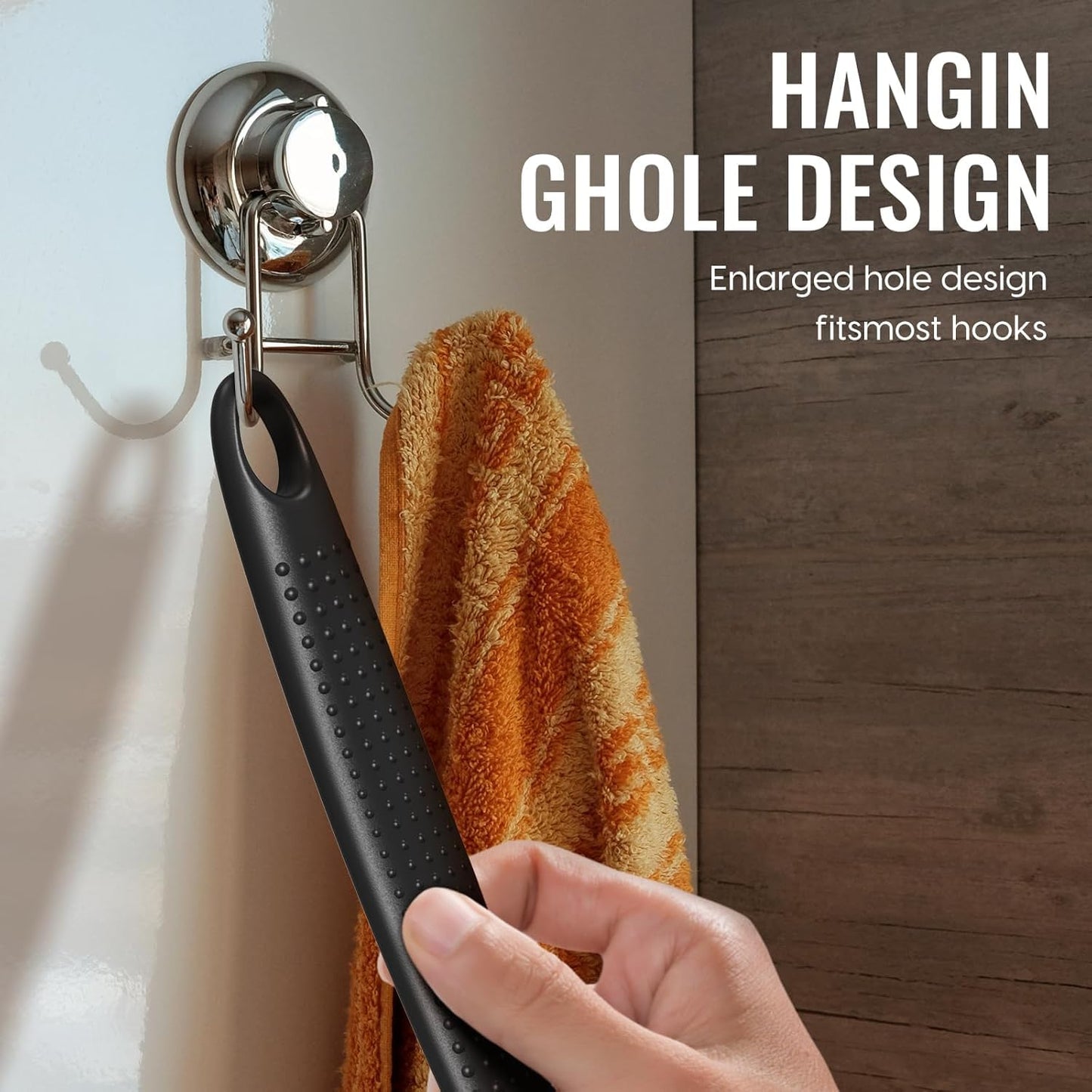 Silicone body scrubber for shower exfoliation and massage: back scrubber with long handle
