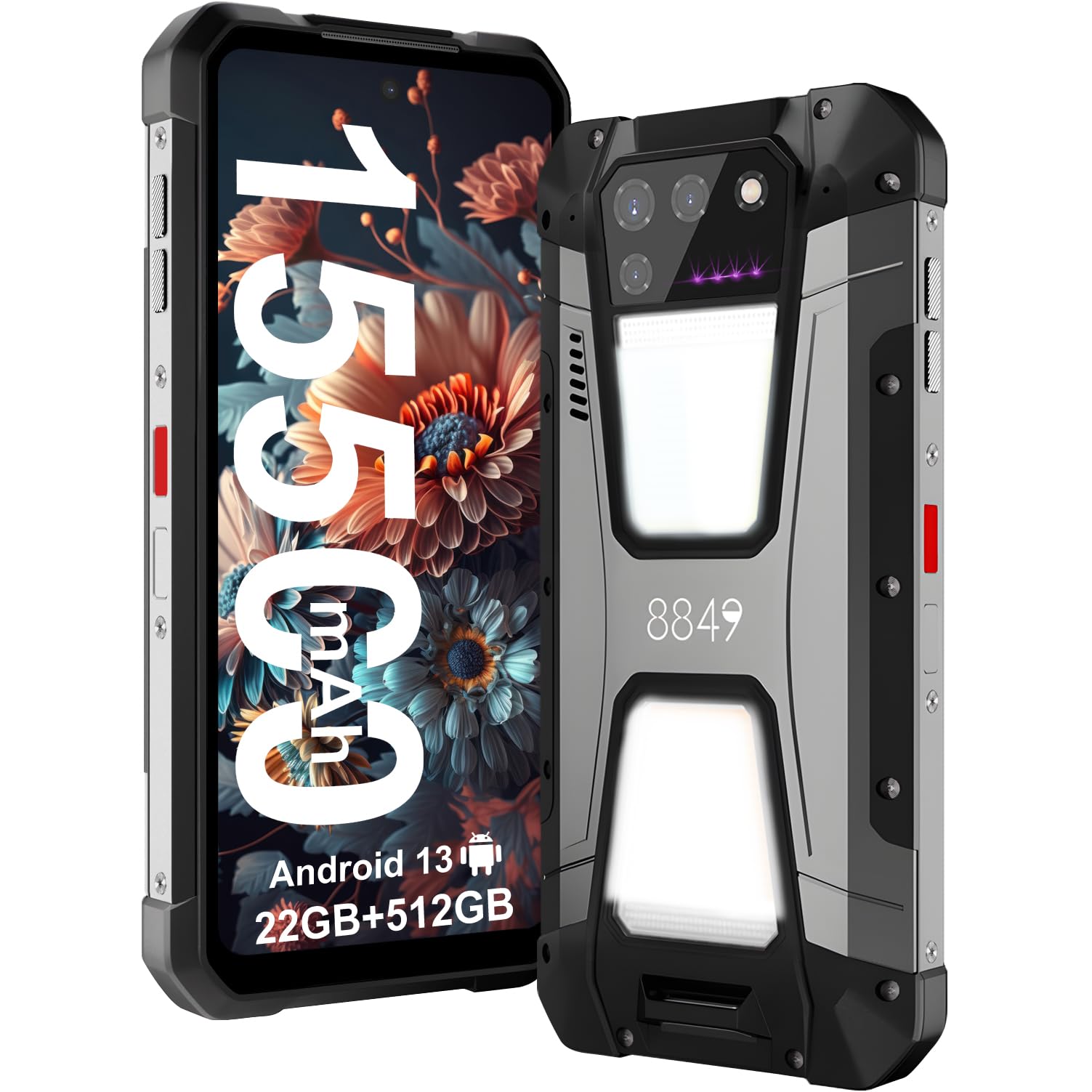 Tank 2 Outdoor Dual SIM Smartphone mit Projektor & Nachtsicht (24GB RAM+512GB Speicher, 15500mAh)