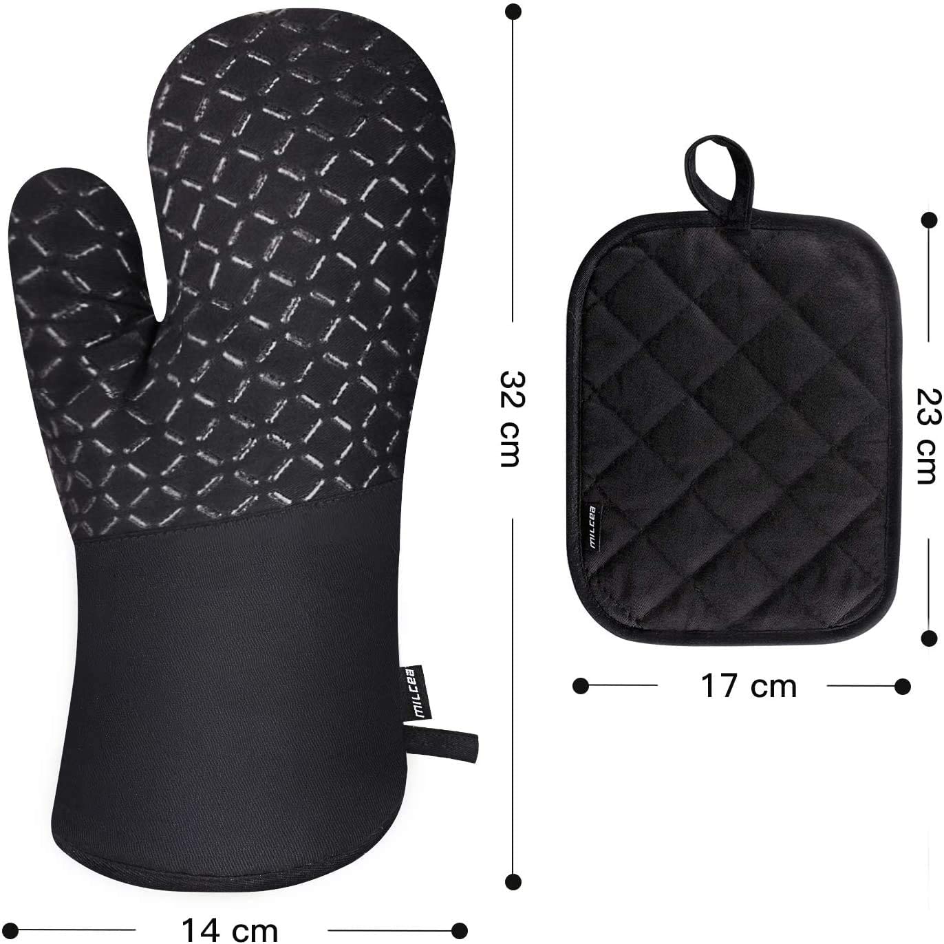 Ofenhandschuhe, Topflappen, Topfhandschuhe (4er Set), Backhandschuhe