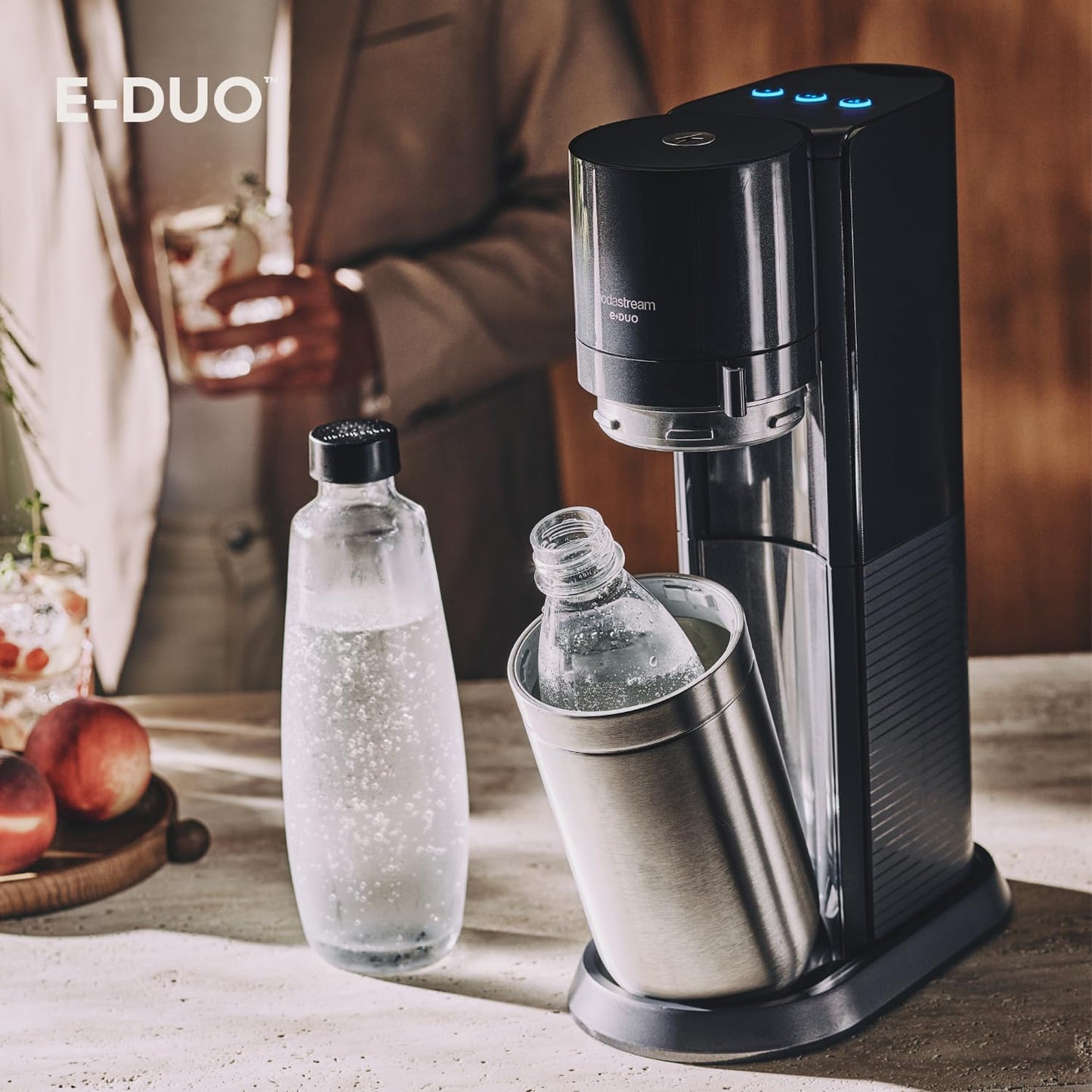SodaStream E-DUO Wassersprudler mit Quick-Connect: CO2-Zylinder inkl. Zubehör