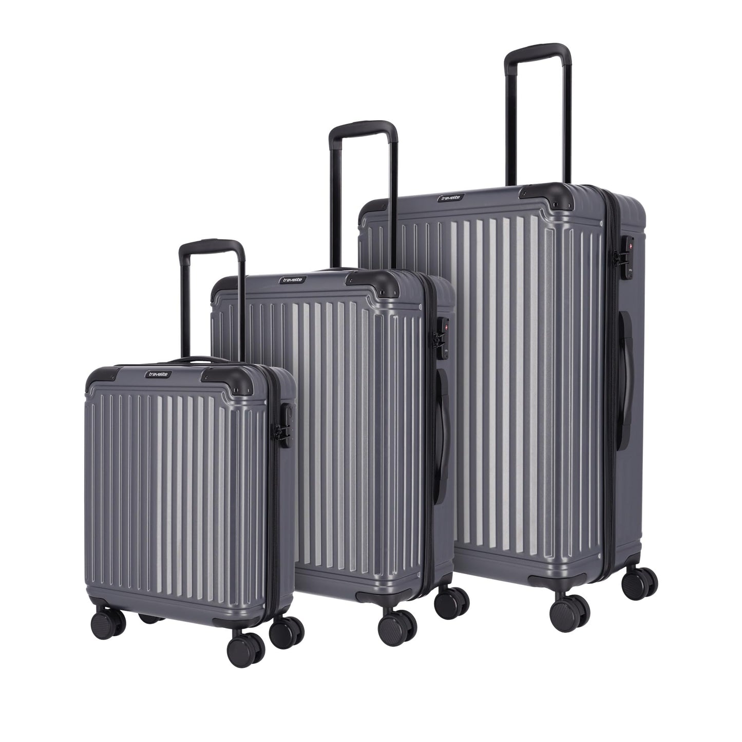 TRAVELITE 'Cruise' Hartschalen Reisekoffer-Set (3-teilig-L/M/S): Anthrazit