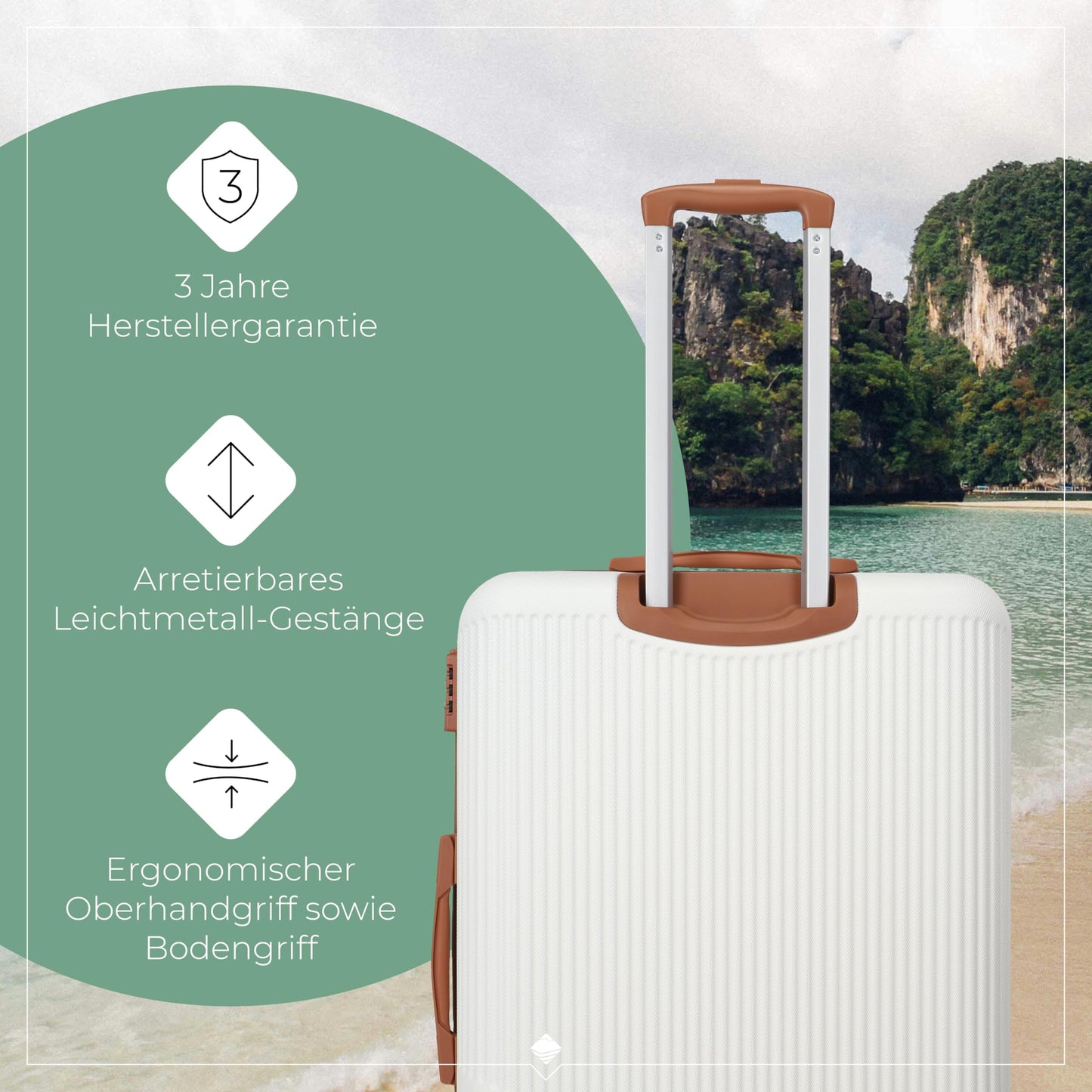 TRAVELITE 'Bali' hard-shell travel suitcase set (3 pieces): TSA combination lock