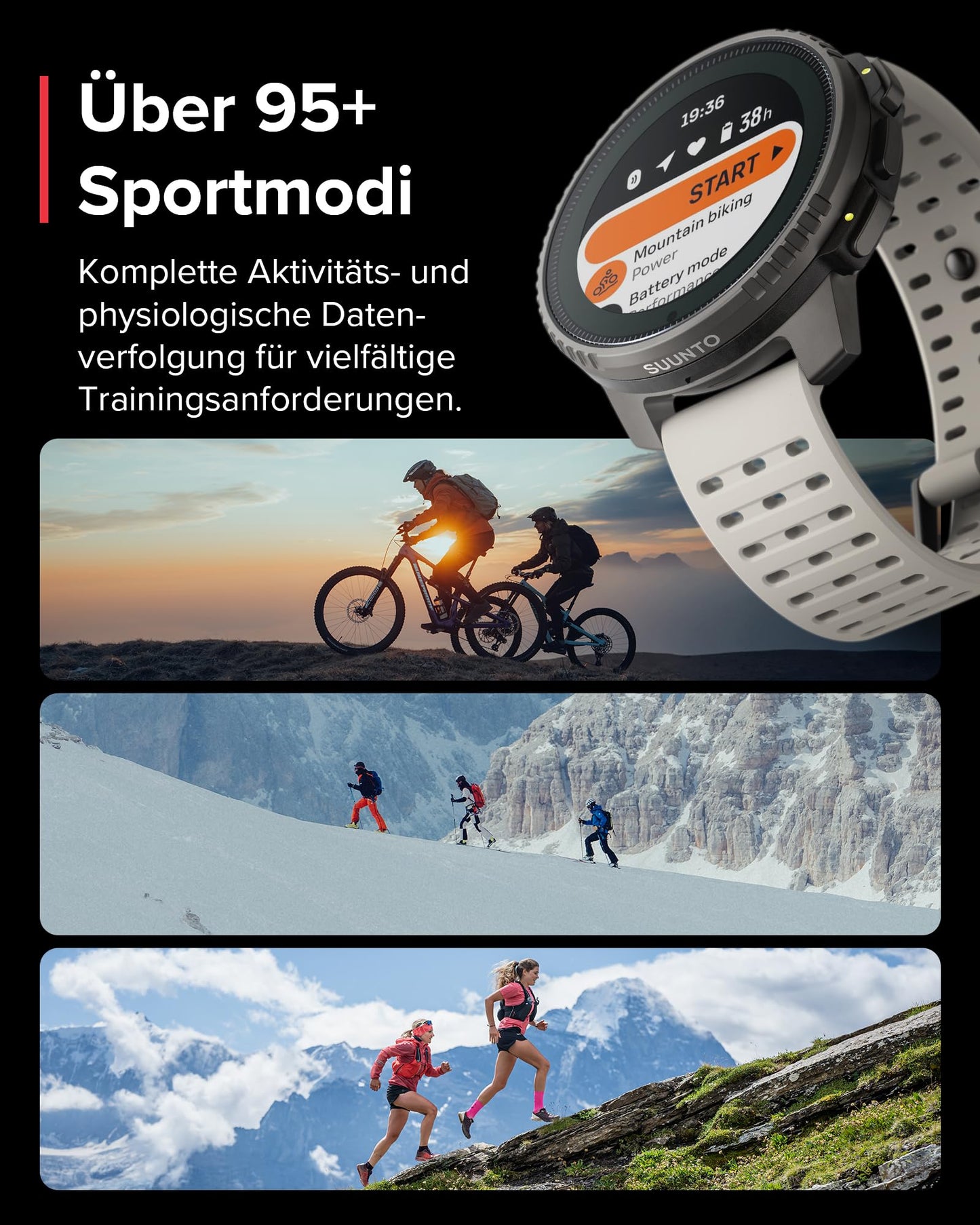SUUNTO Vertical Adventure Watch: Dual-frequency GPS, solar, offline navigation, 65-day battery, up to 100m