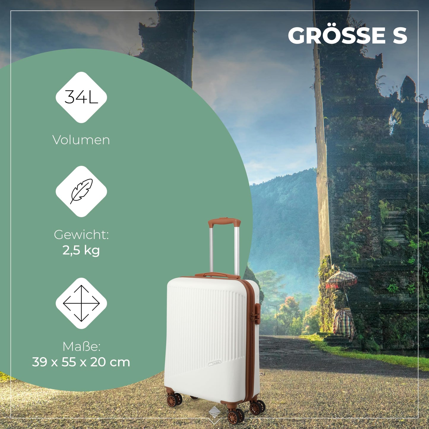TRAVELITE 'Bali' hard-shell travel suitcase set (3 pieces): TSA combination lock