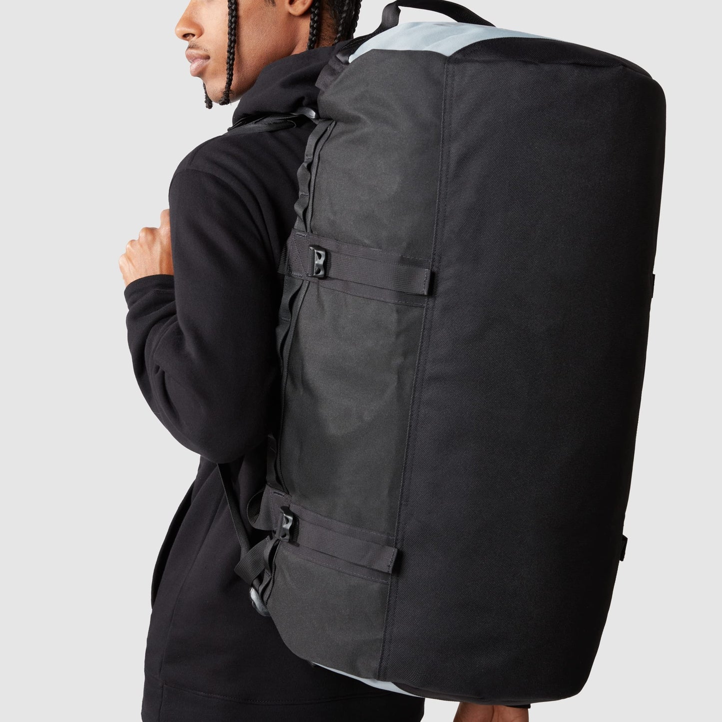 The North Face - Gilman Duffel Bag - Sports and Gym Bag with Shoulder Strap - Foldable Travel Bag - TNF Black/Mid Grey, M, 71L