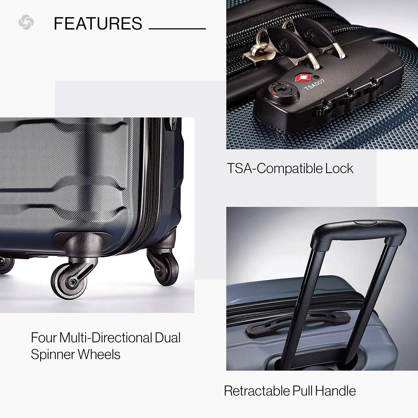 SAMSONITE 'Omni Pc' Hartschalen Reisekoffer-Set mit TSA-Schloss: Erweiterbar