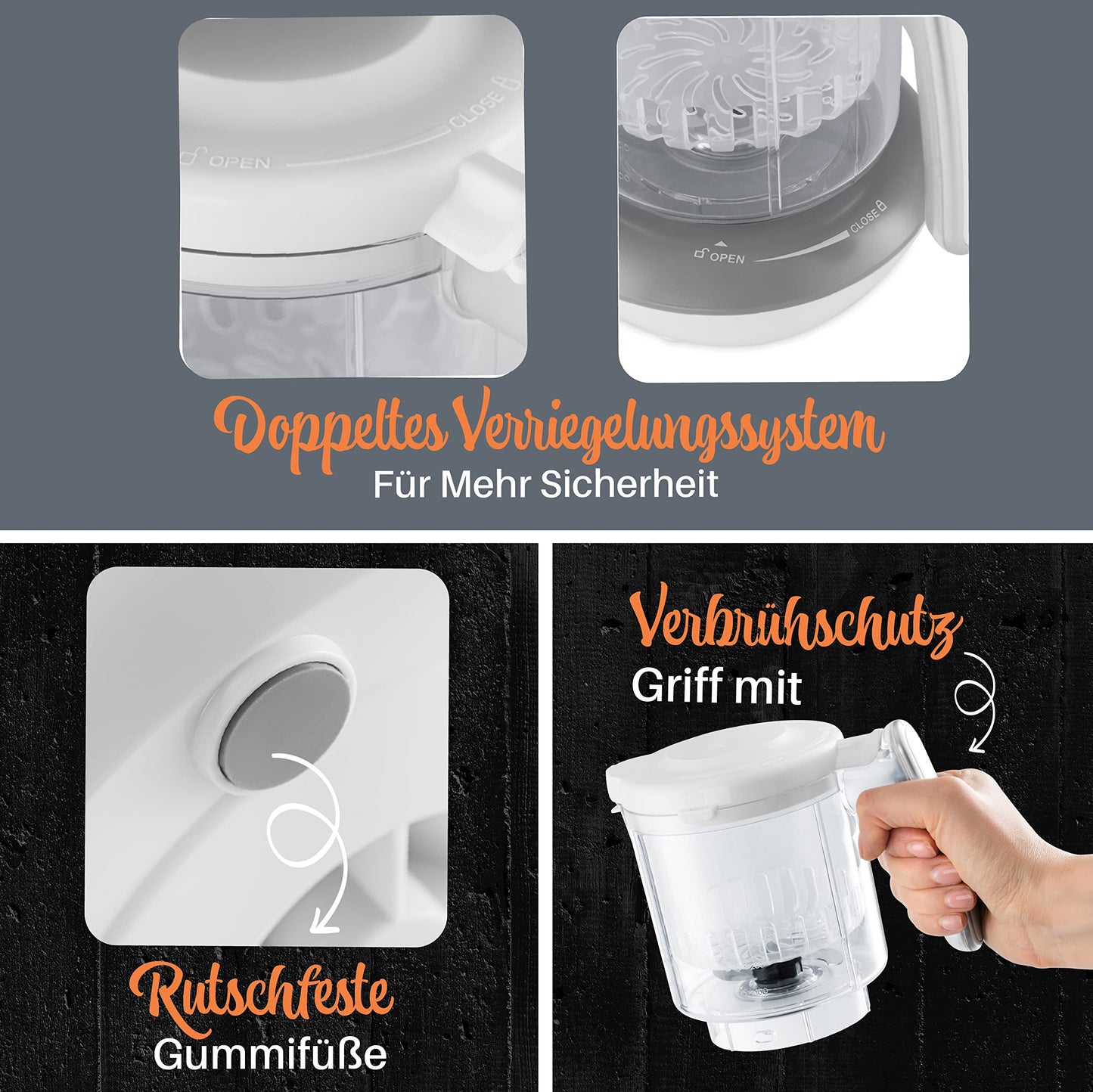 SWEETY FOX: 7-in-1 Multifunktions Babynahrungszubereiter mit automatische Reinigungsfunktion
