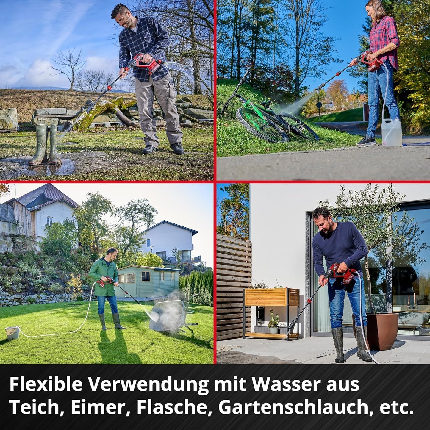 Einhell Akku-Druckreinigerpistole HYPRESSO 18/24-1 Power X-Change inkl. Zubehör (18V, 24 bar, 240 L/h)