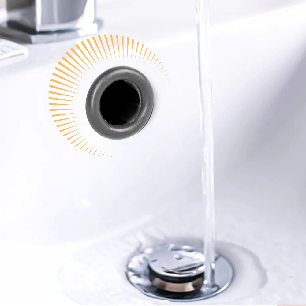 4er-Set Waschbecken/Spüle Überlaufloch-Abdeckung | Rund aus ABS-Kunststoff