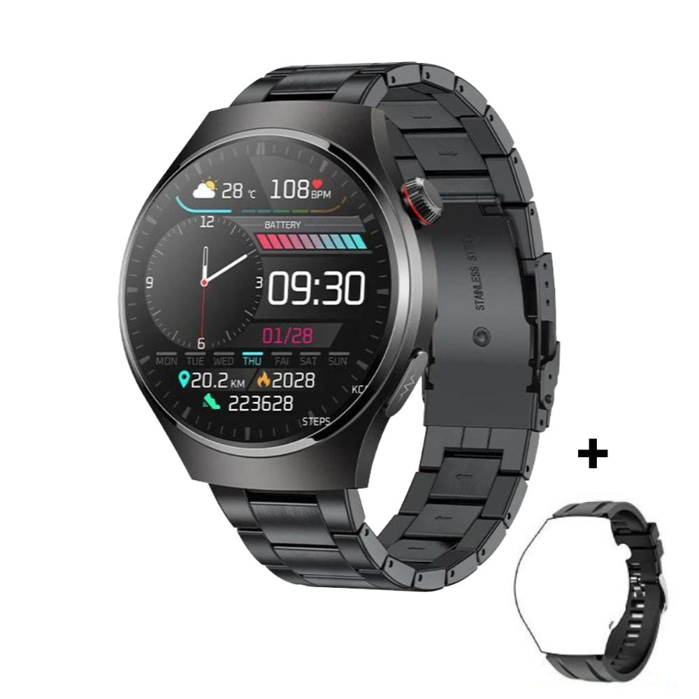 Smartwatch mit EKG-PPG Laser-Behandlung | Körpertemperatur, Blutzucker & Bluetooth-Anruf10