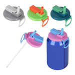 Lot de 4 couvercles de canettes de boisson avec paille | Couvercles de canettes réutilisables et portables pour boissons fraîches