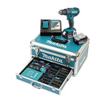Makita Schlagbohrschrauber (96-teilig): 18V/3,0Ah, 2 Akkus + Ladegerät im Alukoffer