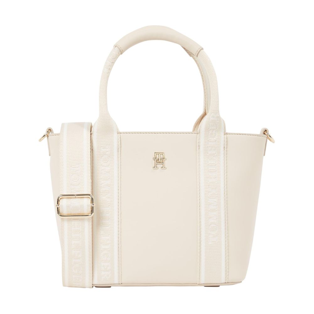 Tommy Hilfiger Damen Mini Schultertasche mit Logotape & Reißverschluss