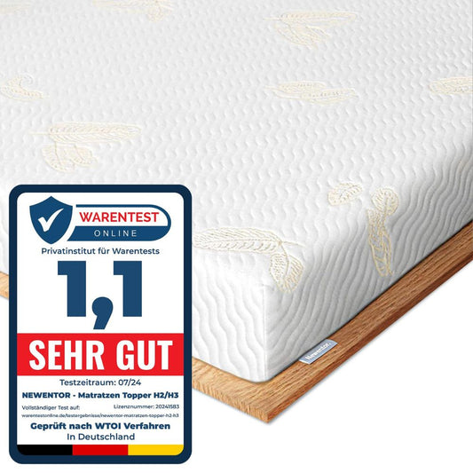 Newentor® Matratzen Topper (180x200cm) H2-H3 Kaltschaum | Höhe: 7cm