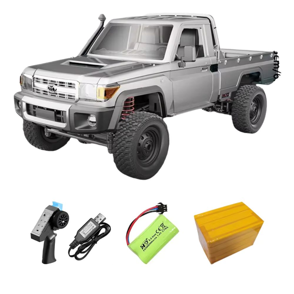 Toyota LC79 MN82 (1:12) RC Pickup Truck | 4WD Offroad Kletterauto, Ferngesteuert (MN82P - 1B FB (Silber)