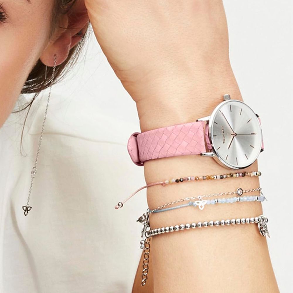 Tamaris Damen-Armband aus Aquamarin Edelsteinen und Edelstahl-Beads