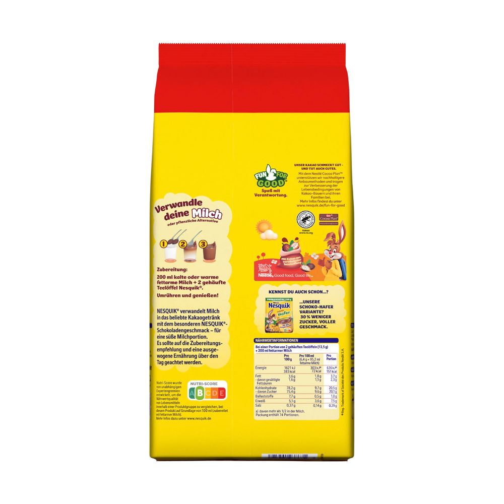 Nestlé NESQUIK XXL Kakao-Getränkepulver zum Einrühren in Milch (1kg)