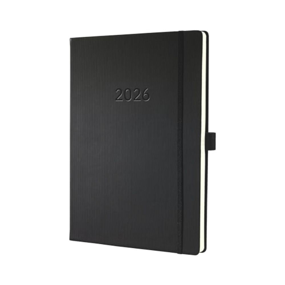Planungsbuch 2026 Extra-Groß: A4+, Hardcover, 192 Seiten, Stiftschlaufe, Archivtasche