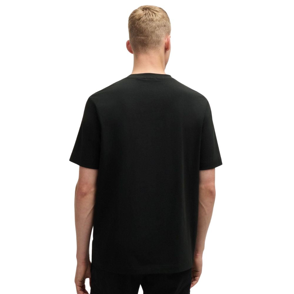 BOSS men's T-shirt in a cotton blend with stretch elastane, logo print