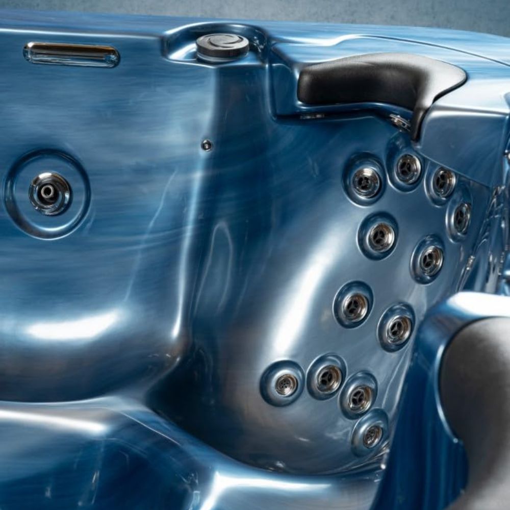 Outdoor whirlpool 'Torina Ocean Blue' for 5 people: With powerful massage & LED color light therapy