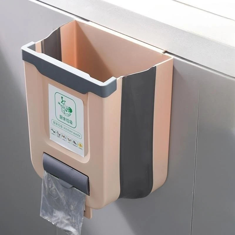 Faltbarer Küchenmülleimer 10 Liter | Schrankhängend Abfalleimer: Klappbar (Kaffeebraun)