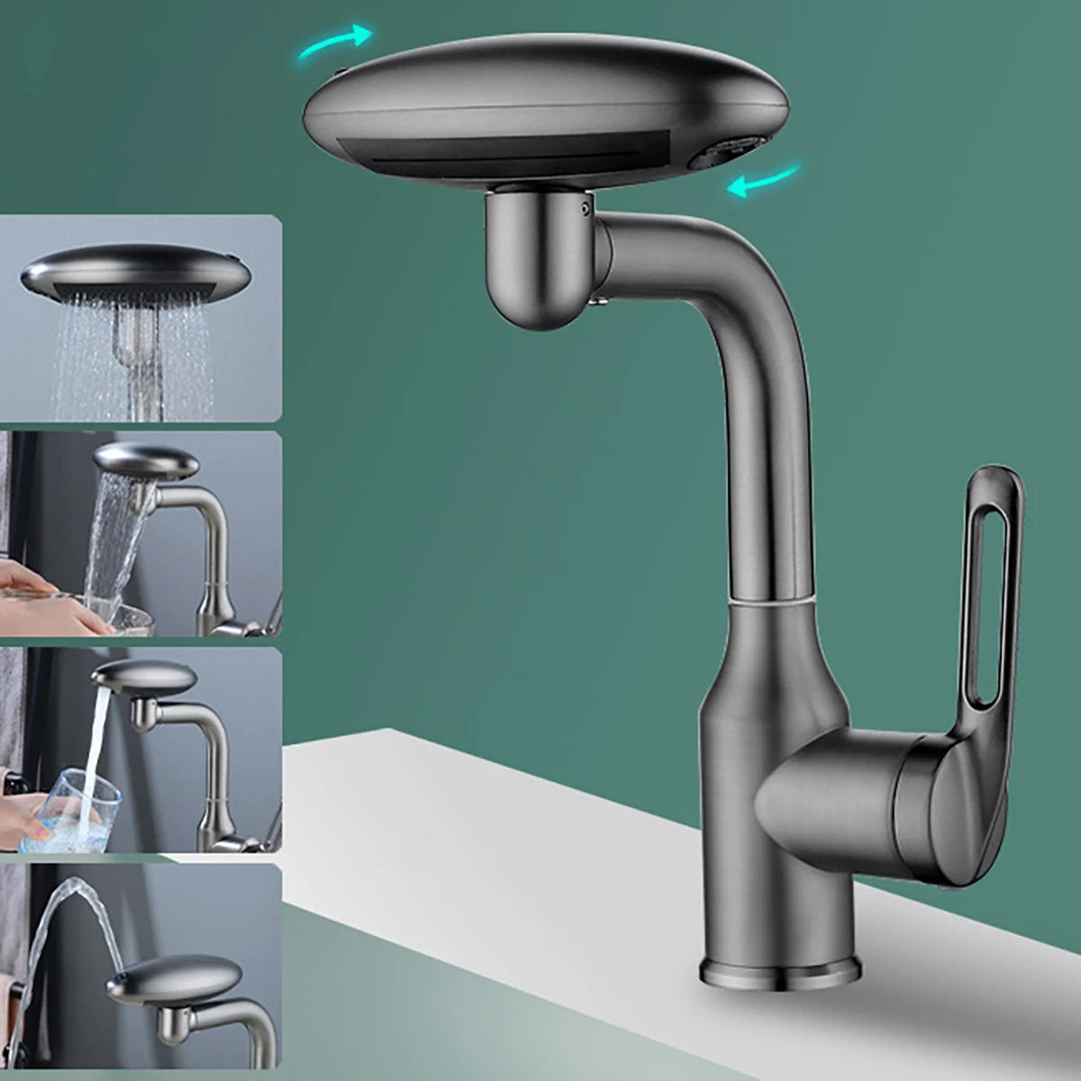 Edelstahl Wasserhahn mit 360° Rotation - 4 Wassermodi | Mehrschichtfiltration 2
