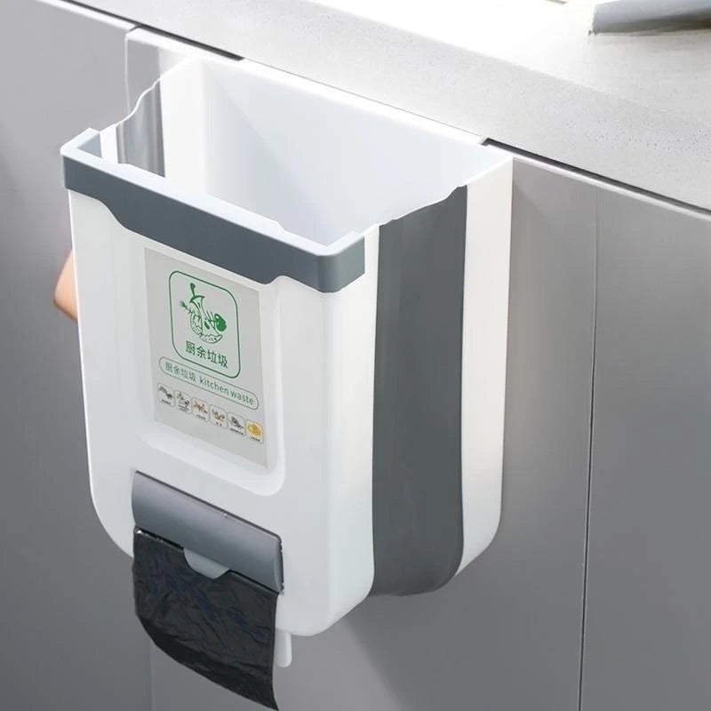 Faltbarer Küchenmülleimer 10 Liter | Schrankhängend Abfalleimer: Klappbar