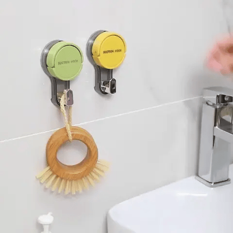 3er-Set Premium Wasserfeste Vakuum-Saugnapf-Mehrzweckhaken für Dusche, Küche und Zuhause: Abnehmbar (Preview GIF)