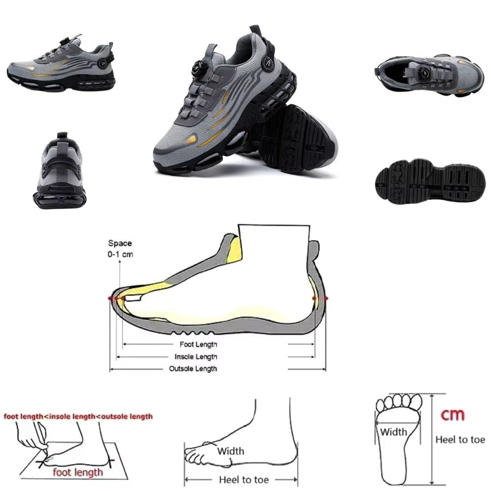 Rotating Button Sicherheitsschuhe | Herren Outdoor-, Arbeitsschuhe: Anti-Smash, Anti-Puncture