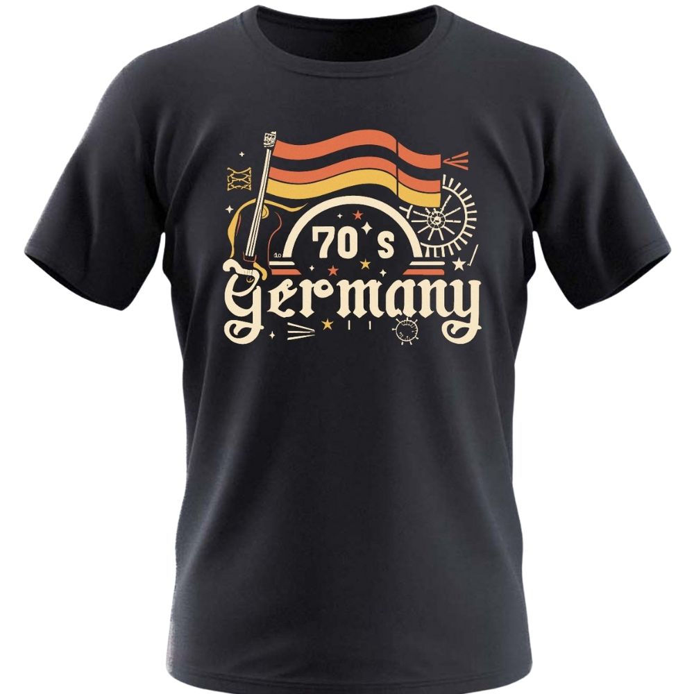 70's GERMANY T-Shirt für Herren | Deutschland Aufdruck Kurzarm T-Shirt für den Sommer