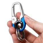 Porte-clés mousqueton haut de gamme en acier inoxydable | Anneau double, accessoires de pêche et de voiture