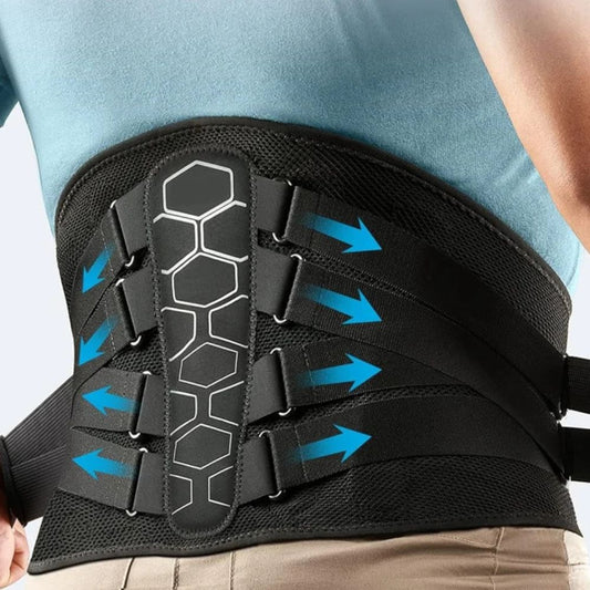 Rückenstützgürtel: Lendenwirbelstütze bei Rückenschmerzen, Ischias, Bandscheibenvorfall & Skoliose | Leicht mit Soft-Pad