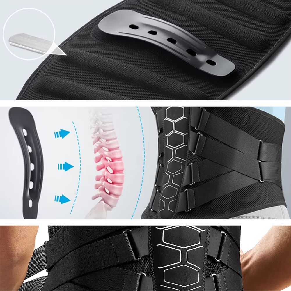 Rückenstützgürtel: Lendenwirbelstütze bei Rückenschmerzen, Ischias, Bandscheibenvorfall & Skoliose | Leicht mit Soft-Pad