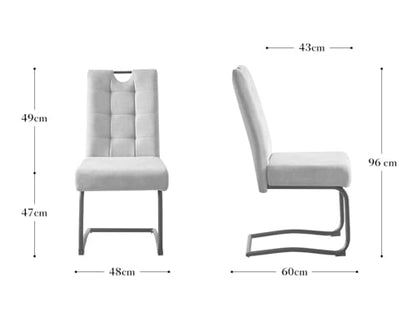 B&D home 2er-Set  Freischwinger Esszimmerstühle 'Sofia' | Modern Design in Anthrazit